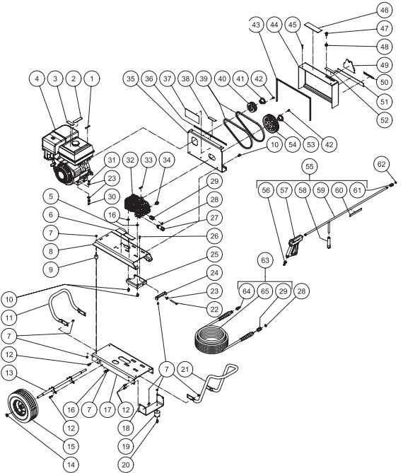 Grainger GBA-4004-MHB pressure washer parts and manual